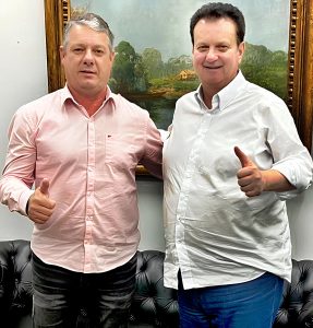Prefeito Silvinho e o secretário Gilberto Kassab na Casa Civil