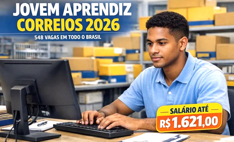 CORREIOS ABRE INSCRIÇÕES PARA O PROGRAMA JOVEM APRENDIZ 2026