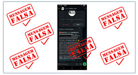 TRE-SP ALERTA PARA FALSA COMUNICAÇÃO SOBRE DÉBITOS ELEITORAIS EM APLICATIVO DE MENSAGEM