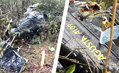 HELICÓPTERO CAI EM ÁREA DE MATA EM IARAS E MOBILIZA EQUIPES DE RESGATE